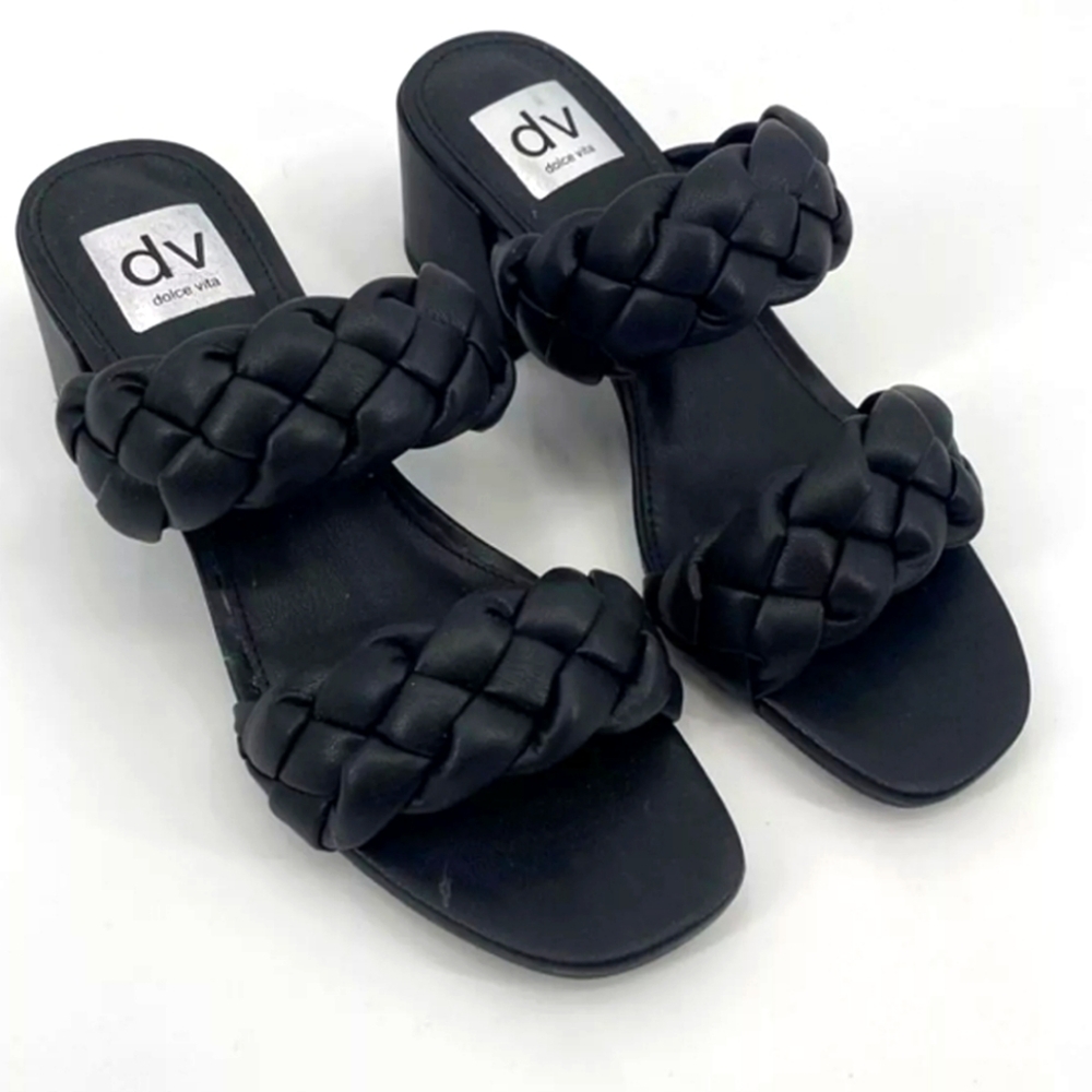 STEVE MADDEN Black Vegan Leather Heels Size 8.5, New